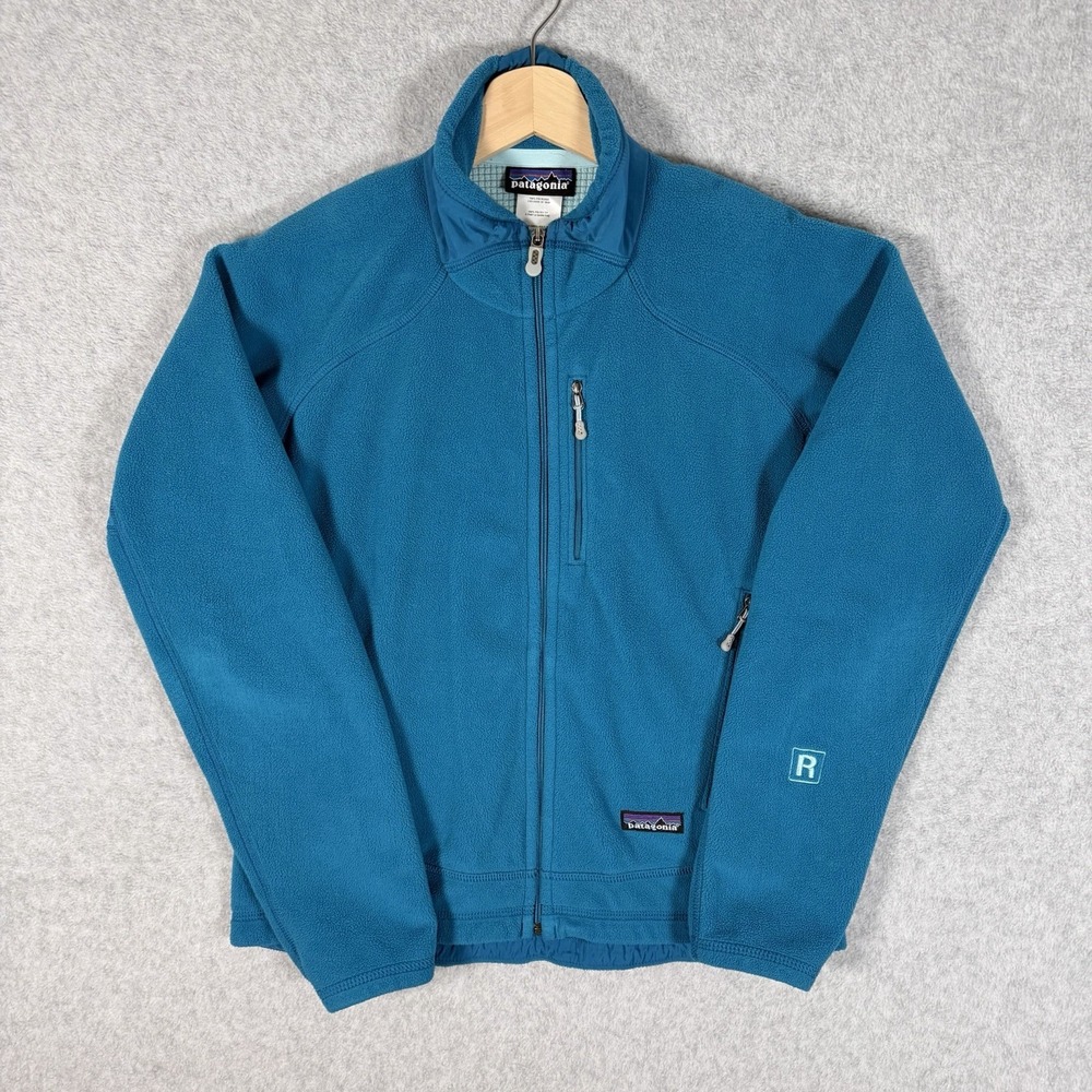 Vintage Patagonia R4 Full Zip Jacket Womens Small Blue Grid Pockets Polartec USA